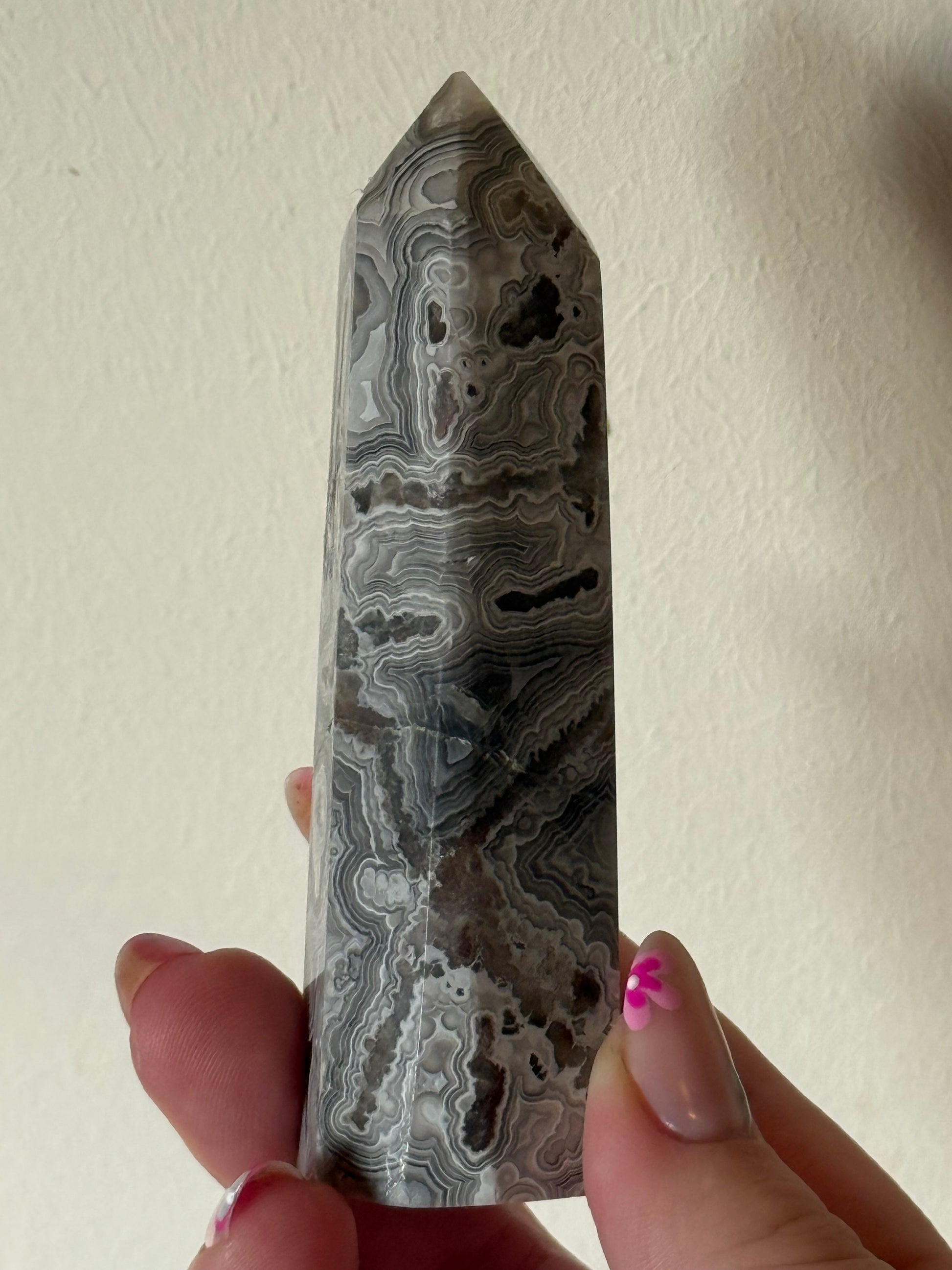 Black Mexican Crazy Lace Agate Tower