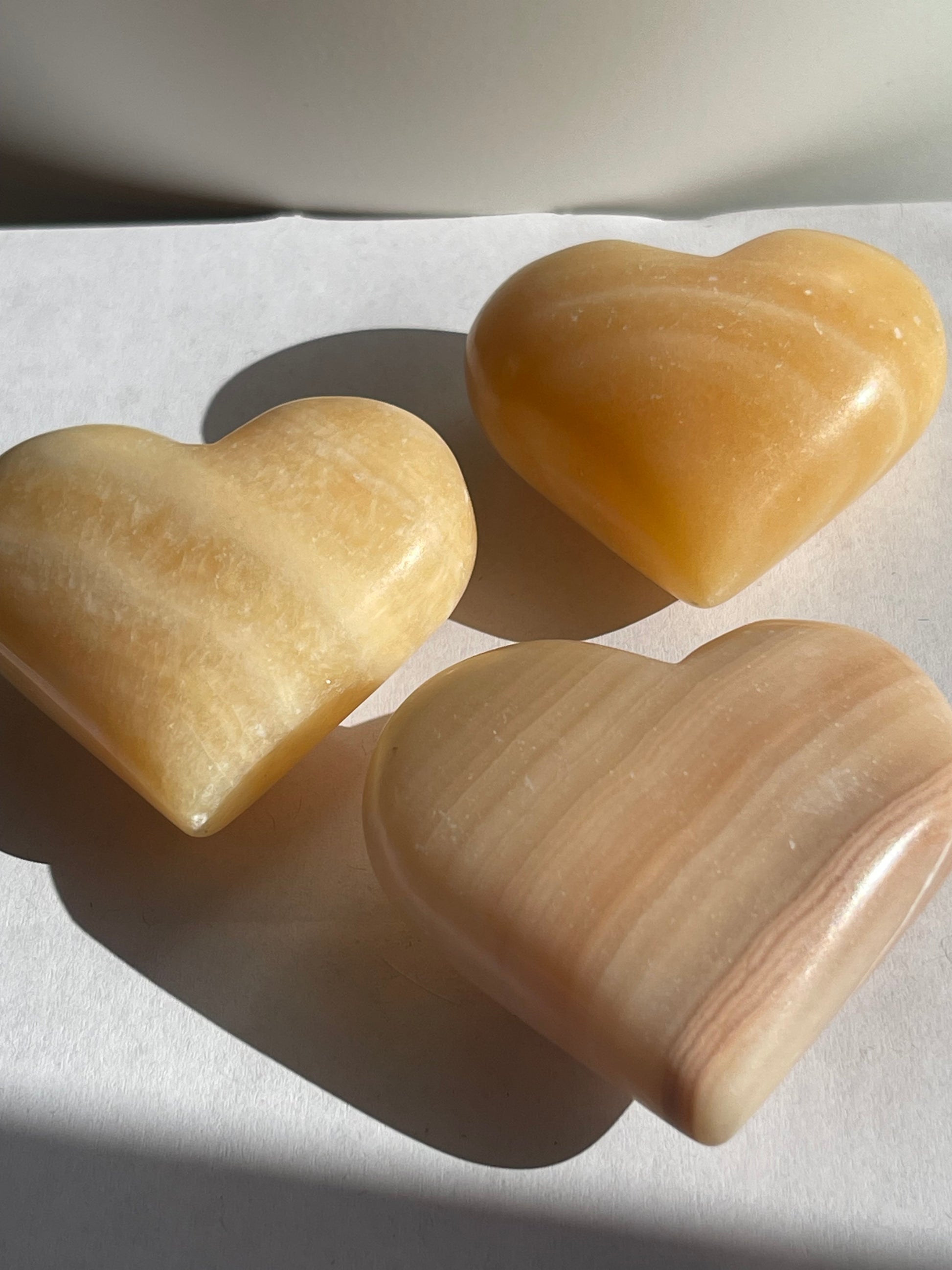 Yellow Calcite Heart